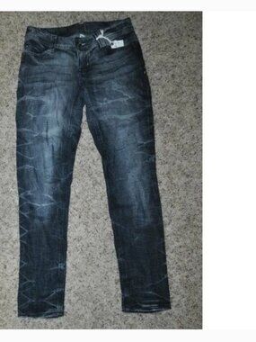 Hang Ten Skinny Jeans Jr 0 Blue Stockholm Faded Denim Studded Stretch Teen Girls